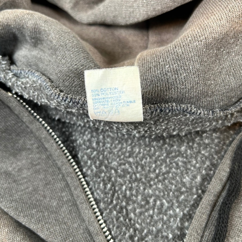 Vintage 80s Tultex Zip Up Hoodie Mens XL Brown Distressed Sun Faded Made In USA - Picture 5 of 16
